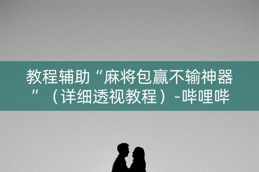 教程辅助“麻将包赢不输神器”（详细透视教程）-哔哩哔哩