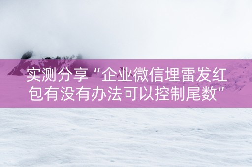 实测分享“企业微信埋雷发红包有没有办法可以控制尾数”（详细透视教程）-哔哩哔哩