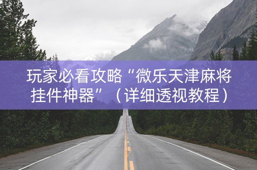 玩家必看攻略“微乐天津麻将挂件神器”（详细透视教程）-哔哩哔哩