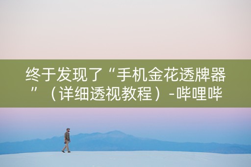 终于发现了“手机金花透牌器”（详细透视教程）-哔哩哔哩