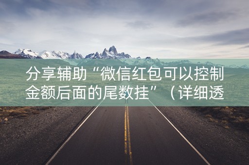 分享辅助“微信红包可以控制金额后面的尾数挂”（详细透视教程）-哔哩哔哩