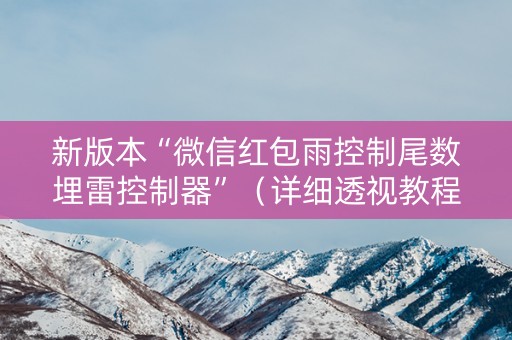 新版本“微信红包雨控制尾数埋雷控制器”（详细透视教程）-哔哩哔哩