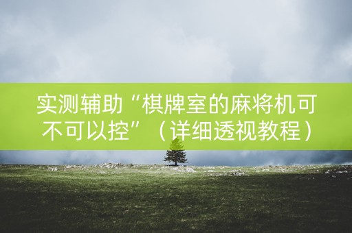 实测辅助“棋牌室的麻将机可不可以控”（详细透视教程）-哔哩哔哩