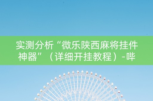 实测分析“微乐陕西麻将挂件神器”（详细开挂教程）-哔哩哔哩