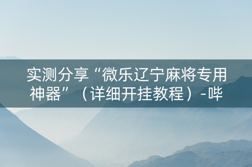 实测分享“微乐辽宁麻将专用神器”（详细开挂教程）-哔哩哔哩