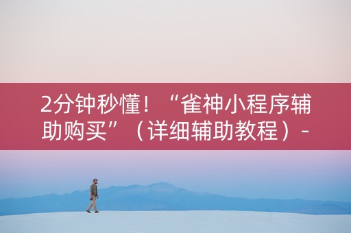 2分钟秒懂！“雀神小程序辅助购买”（详细辅助教程）-哔哩哔哩