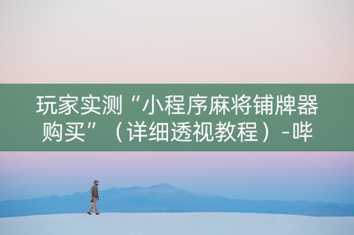 玩家实测“小程序麻将铺牌器购买”（详细透视教程）-哔哩哔哩
