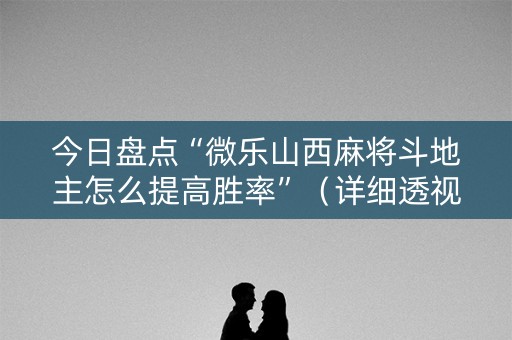 今日盘点“微乐山西麻将斗地主怎么提高胜率”（详细透视教程）-哔哩哔哩