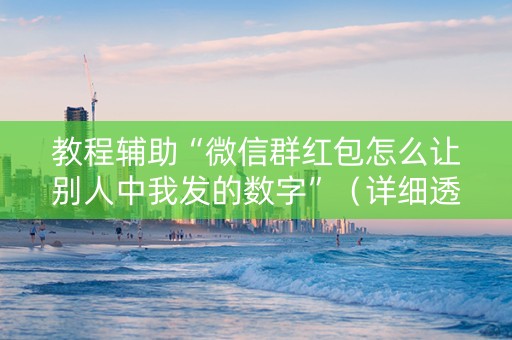 教程辅助“微信群红包怎么让别人中我发的数字”（详细透视教程）-哔哩哔哩