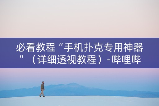 必看教程“手机扑克专用神器”（详细透视教程）-哔哩哔哩