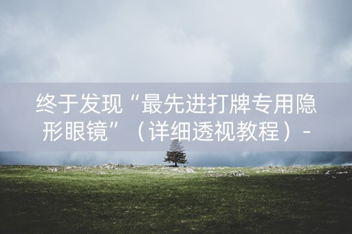 终于发现“最先进打牌专用隐形眼镜”（详细透视教程）-哔哩哔哩