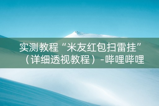 实测教程“米友红包扫雷挂”（详细透视教程）-哔哩哔哩