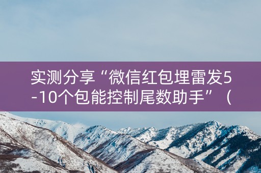 实测分享“微信红包埋雷发5-10个包能控制尾数助手”（详细透视教程）-哔哩哔哩