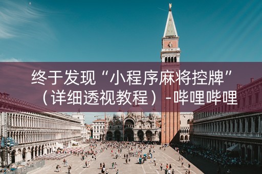 终于发现“小程序麻将控牌”（详细透视教程）-哔哩哔哩