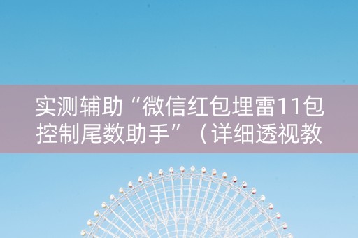 实测辅助“微信红包埋雷11包控制尾数助手”（详细透视教程）-哔哩哔哩