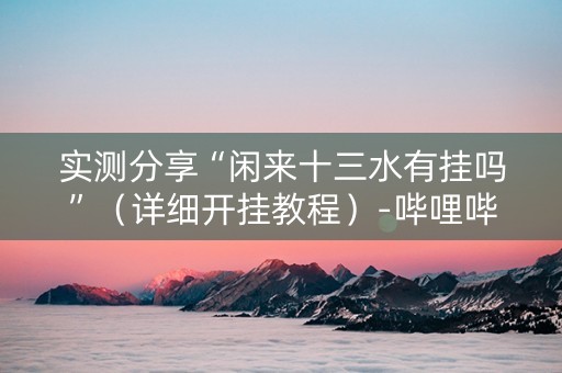 实测分享“闲来十三水有挂吗”（详细开挂教程）-哔哩哔哩