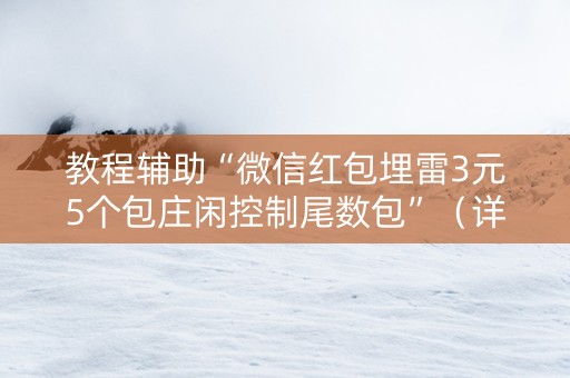 教程辅助“微信红包埋雷3元5个包庄闲控制尾数包”（详细透视教程）-哔哩哔哩