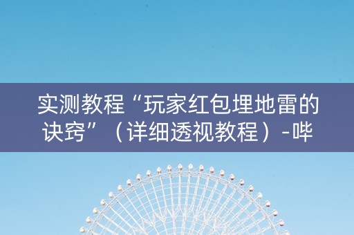 实测教程“玩家红包埋地雷的诀窍”（详细透视教程）-哔哩哔哩