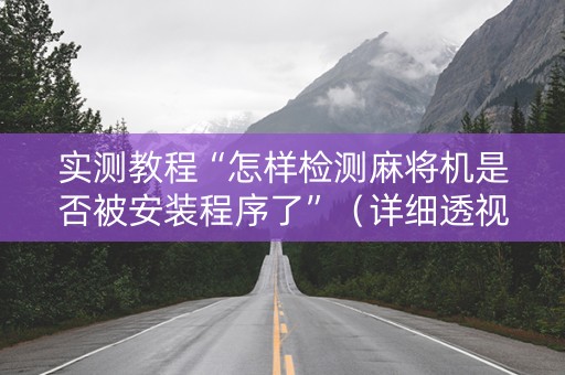 实测教程“怎样检测麻将机是否被安装程序了”（详细透视教程）-哔哩哔哩