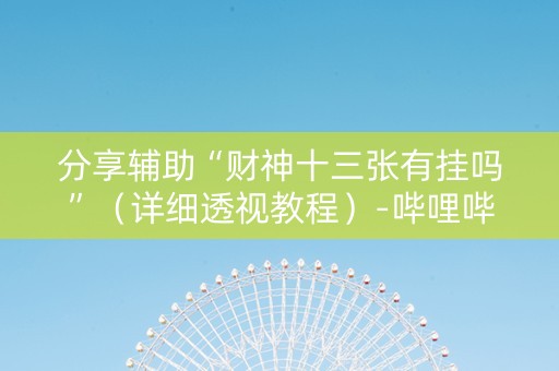 分享辅助“财神十三张有挂吗”（详细透视教程）-哔哩哔哩