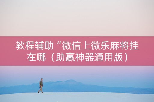 教程辅助“微信上微乐麻将挂在哪（助赢神器通用版）