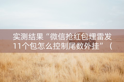 实测结果“微信抢红包埋雷发11个包怎么控制尾数外挂”（详细透视教程）-哔哩哔哩