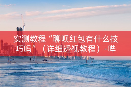 实测教程“聊呗红包有什么技巧吗”（详细透视教程）-哔哩哔哩