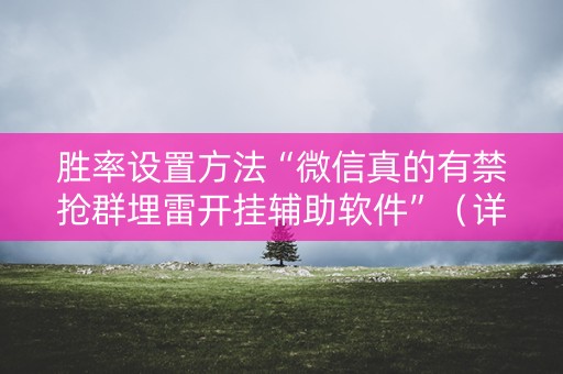 胜率设置方法“微信真的有禁抢群埋雷开挂辅助软件”（详细透视教程）-哔哩哔哩