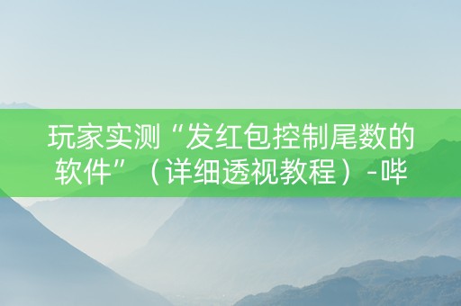 玩家实测“发红包控制尾数的软件”（详细透视教程）-哔哩哔哩