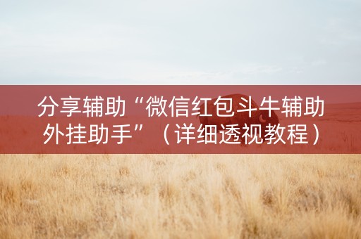 分享辅助“微信红包斗牛辅助外挂助手”（详细透视教程）-哔哩哔哩