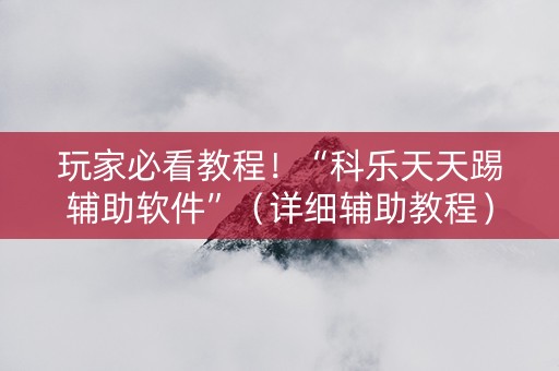 玩家必看教程！“科乐天天踢辅助软件”（详细辅助教程）-哔哩哔哩