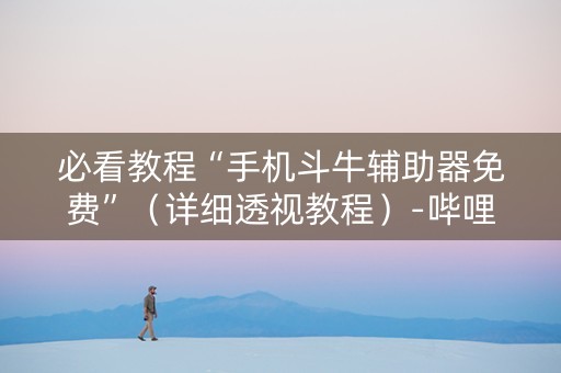 必看教程“手机斗牛辅助器免费”（详细透视教程）-哔哩哔哩