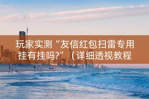 玩家实测“友信红包扫雷专用挂有挂吗?”（详细透视教程）-哔哩哔哩
