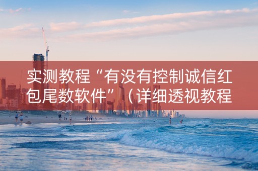 实测教程“有没有控制诚信红包尾数软件”（详细透视教程）-哔哩哔哩