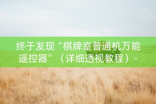 终于发现“棋牌室普通机万能遥控器”（详细透视教程）-哔哩哔哩