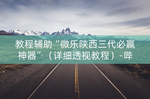教程辅助“微乐陕西三代必赢神器”（详细透视教程）-哔哩哔哩
