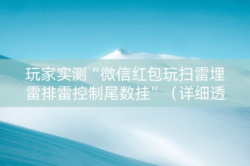 玩家实测“微信红包玩扫雷埋雷排雷控制尾数挂”（详细透视教程）-哔哩哔哩