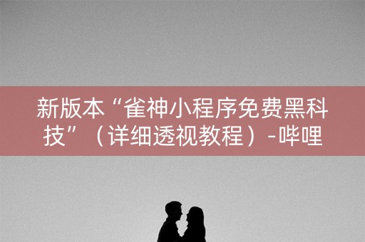 新版本“雀神小程序免费黑科技”（详细透视教程）-哔哩哔哩
