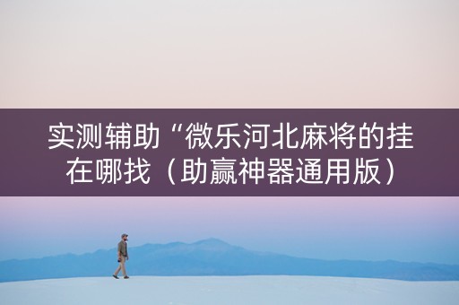 实测辅助“微乐河北麻将的挂在哪找（助赢神器通用版）