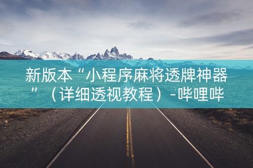 新版本“小程序麻将透牌神器”（详细透视教程）-哔哩哔哩