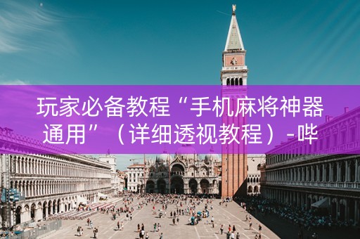 玩家必备教程“手机麻将神器通用”（详细透视教程）-哔哩哔哩