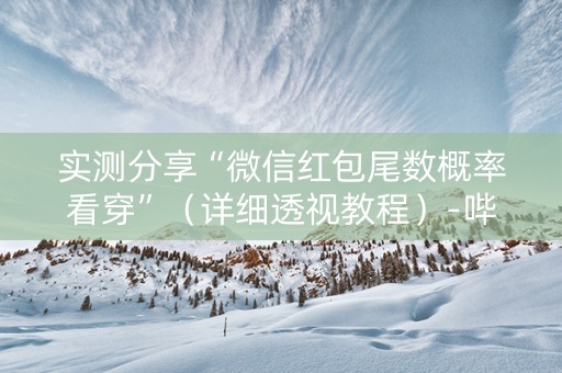 实测分享“微信红包尾数概率看穿”（详细透视教程）-哔哩哔哩