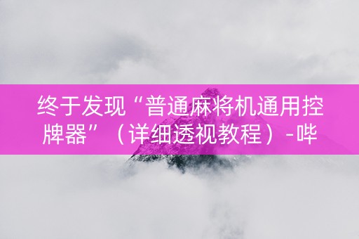 终于发现“普通麻将机通用控牌器”（详细透视教程）-哔哩哔哩