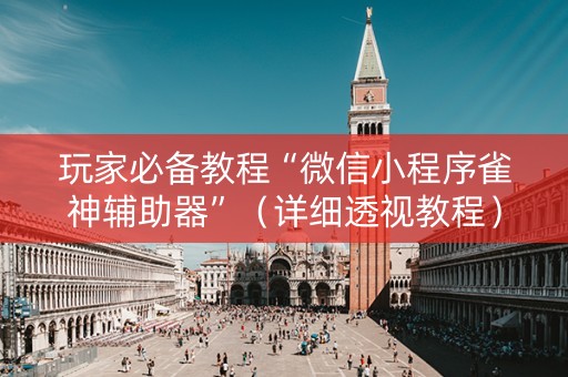 玩家必备教程“微信小程序雀神辅助器”（详细透视教程）-哔哩哔哩