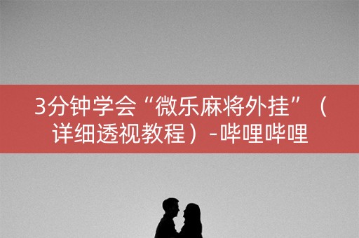 3分钟学会“微乐麻将外挂”（详细透视教程）-哔哩哔哩