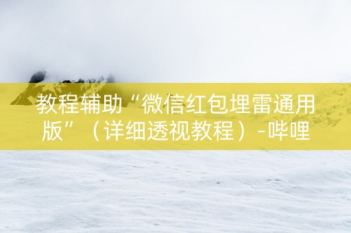 教程辅助“微信红包埋雷通用版”（详细透视教程）-哔哩哔哩