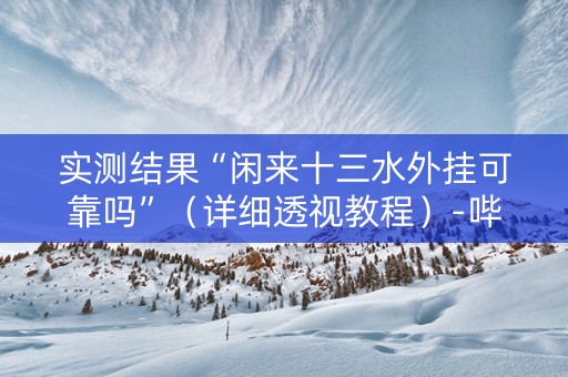 实测结果“闲来十三水外挂可靠吗”（详细透视教程）-哔哩哔哩