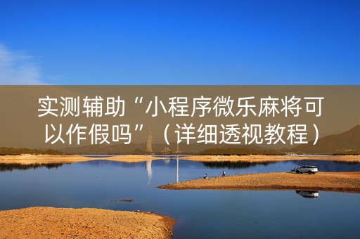 实测辅助“小程序微乐麻将可以作假吗”（详细透视教程）-哔哩哔哩
