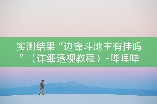 实测结果“边锋斗地主有挂吗”（详细透视教程）-哔哩哔哩