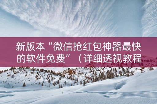 新版本“微信抢红包神器最快的软件免费”（详细透视教程）-哔哩哔哩